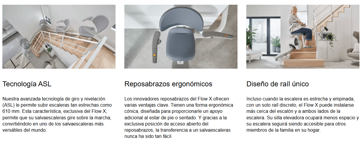 Silla salvaescaleras Flow X instalada en Santa Coloma de Gramenet