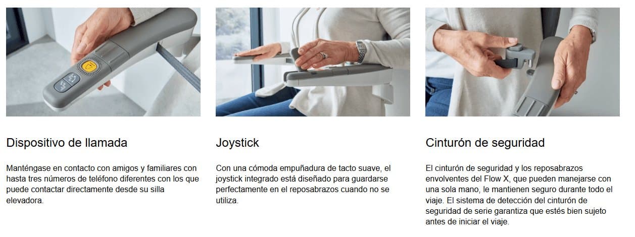 Silla salvaescaleras Flow X plegada en vivienda