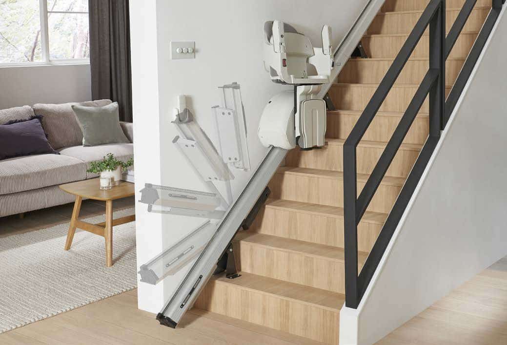 Raíl plegable HomeGlide en escalera